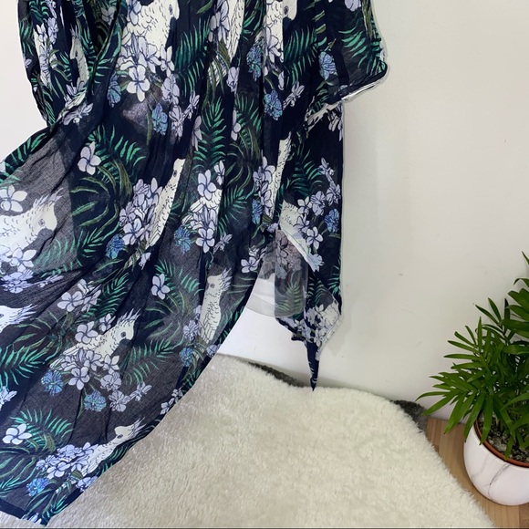 NEW Accessory St New York Blue Graphic Design Kimono Summer Coverup - Size OS - Picture 6 of 9